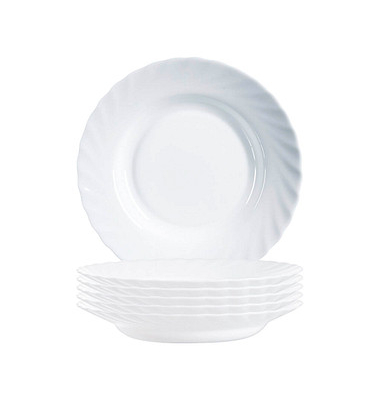 6 ARCOROC Suppenteller Trianon White weiß 22,5 cm