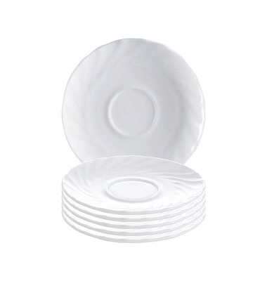 6 ARCOROC Untertassen Trianon White weiß 14,5 cm