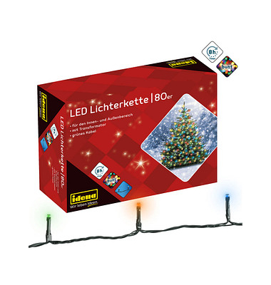 Lichterkette 8325059, 80 LEDs, Länge 16m, bunt