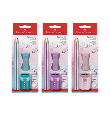 Schreibgeräteset Grip Sparkle, 118282, 2x rosé,2x lila oder 2x ocean, k.A., B
