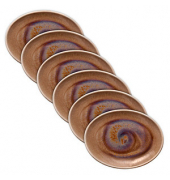 6 HEART & SOUL Servierplatten Perfect Match Oyster braun 25,0 x 19,0 cm