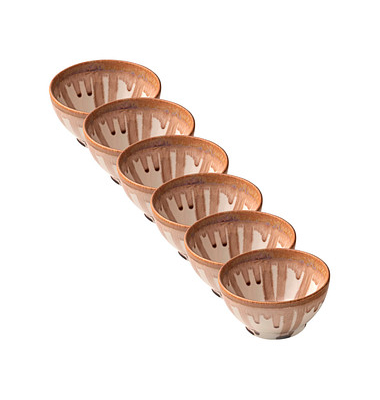 6 HEART & SOUL Schalen Perfect Match Oyster braun 10,0 cm