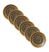 6 HEART & SOUL Untertassen Perfect Match Cumin hellbraun 16,0 cm