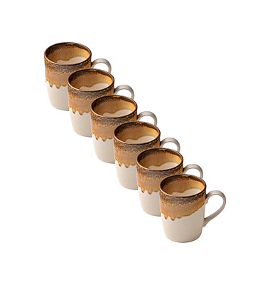 6 HEART & SOUL Kaffeebecher Perfect Match Cumin hellbraun 0,25 l