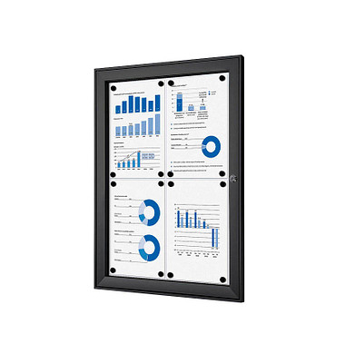 Showdown Displays Schaukasten schwarz 4x DIN A4