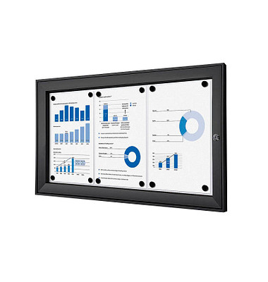 Schaukasten SCS3xA4C9005, 3xA4, schwarz, magnetisch