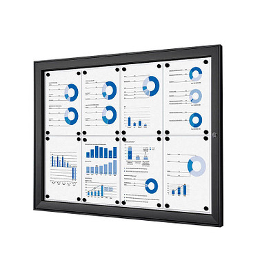 Schaukasten SCS8xA4C9005, 8xA4, schwarz, magnetisch