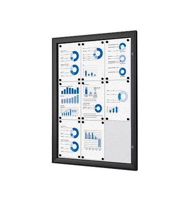 Schaukasten SCS9xA4C9005, 9xA4, schwarz, magnetisch
