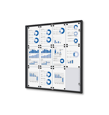 Schaukasten Economy SCXS12xA4C9005, 12xA4, schwarz, magnetisch