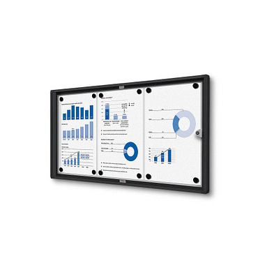 Schaukasten Economy SCXS3xA4C9005, 3xA4, schwarz, magnetisch