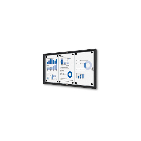 8596052051739 - Schaukasten Economy SCXS3xA4C9005 3xA4 schwarz magnetisch 8596052051739 Showdown Displays