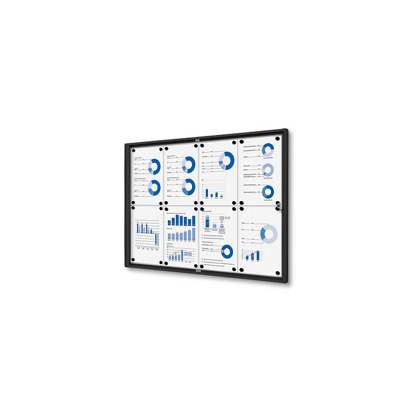 8596052051753 - Schaukasten Economy SCXS8xA4C9005 8xA4 schwarz magnetisch 8596052051753 Showdown Displays