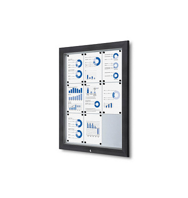 Showdown Displays Schaukasten Premium grau 9x DIN A4