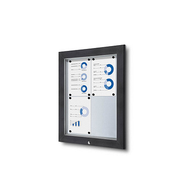 Showdown Displays Schaukasten Premium grau 4x DIN A4