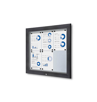 Showdown Displays Schaukasten Premium grau 6x DIN A4