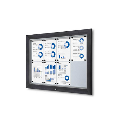 Showdown Displays Schaukasten Premium grau 8x DIN A4