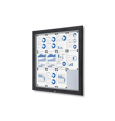 Showdown Displays Schaukasten Premium grau 12x DIN A4