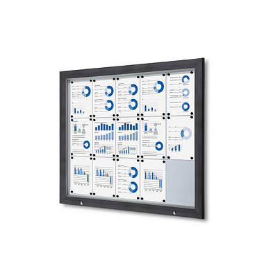 Showdown Displays Schaukasten Premium grau 15x DIN A4
