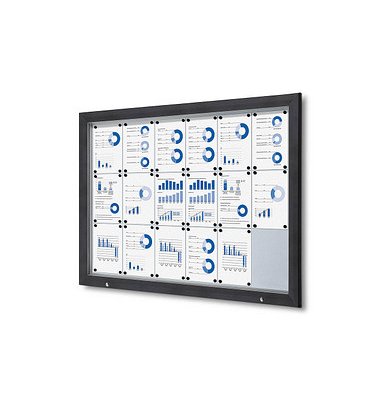 Showdown Displays Schaukasten Premium grau 18x DIN A4