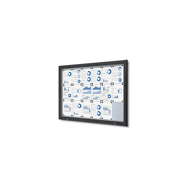 8596052163159 - Schaukasten Premium SCT18xA4PHC7016JS 18xA4 anthrazit Metall magnetisch 8596052163159 Showdown Displays