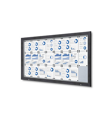Showdown Displays Schaukasten Premium grau 24x DIN A4