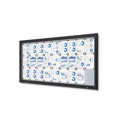 Showdown Displays Schaukasten Premium grau 27x DIN A4