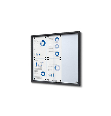 Showdown Displays Schaukasten SLIM grau 6x DIN A4