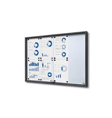 Showdown Displays Schaukasten SLIM grau 8x DIN A4 Showdown Displays Schaukasten SLIM grau 8x DIN A4