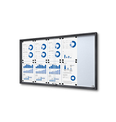 Showdown Displays Schaukasten SLIM grau 10x DIN A4 Showdown Displays Schaukasten SLIM grau 10x DIN A4