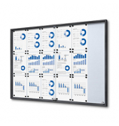 Showdown Displays Schaukasten SLIM grau 18x DIN A4