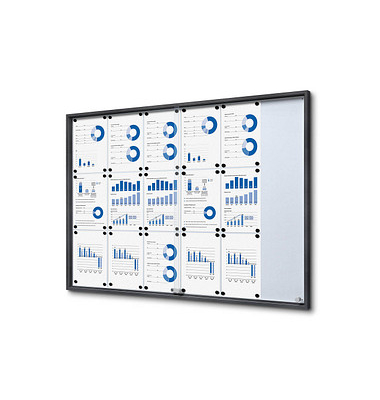 Showdown Displays Schaukasten SLIM grau 18x DIN A4 Showdown Displays Schaukasten SLIM grau 18x DIN A4