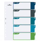 Kunststoffregister 679327, 5-teilig, A4+, farbig sortiert, 5-teilig