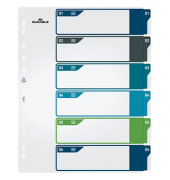 Kunststoffregister 679427, 6-teilig, A4+, farbig sortiert, 6-teilig