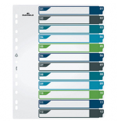 Kunststoffregister 679627, 12-teilig , A4+, farbig sortiert, 12-teilig