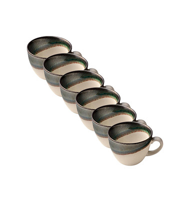 6 HEART & SOUL Kaffeetassen Perfect Match Avocado grün 0,21 l