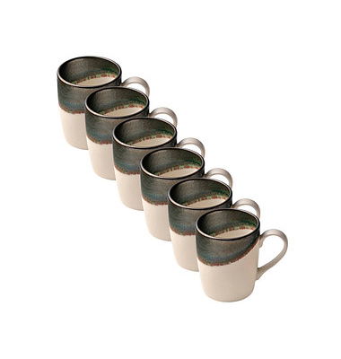 6 HEART & SOUL Kaffeebecher Perfect Match Avocado grün 0,25 l