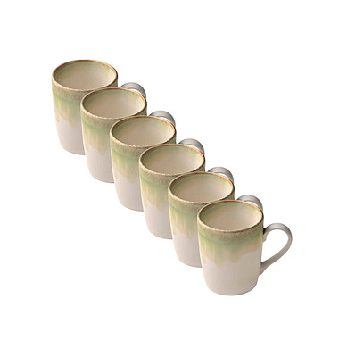 6 HEART & SOUL Kaffeebecher Perfect Match Thyme hellgrün 0,25 l