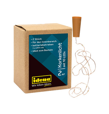 Lichterkette 31091 Korken, 2x 10 LEDs, Länge 0,9m, warmweiß