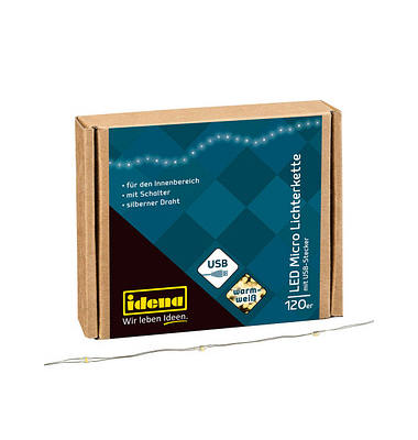 Lichterkette 31483 Micro, 10 LEDs, Länge 13,5m, warmweiß