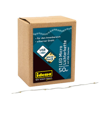 Lichterkette 30257 Micro, 50 LED, Länge 2,75m, warmweiß