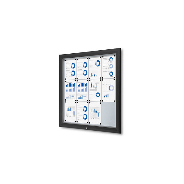 8595578321845 - Schaukasten Premium SCT12xA4PHC9005 12xA4 schwarz Metall magnetisch 8595578321845 Showdown Displays