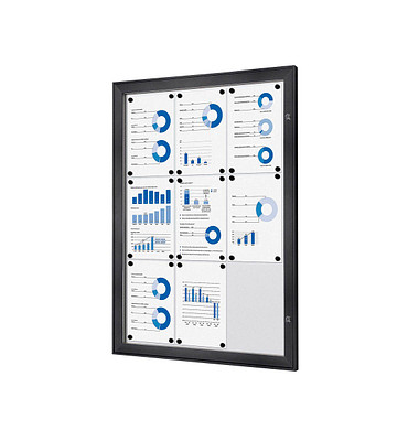 Showdown Displays Schaukasten grau 9x DIN A4