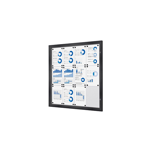 8596052163593 - SHOWDOWN Abschließbarer Schaukasten Magnetisch 961 (B) x 1004 (H) cm Anthrazit 12 x DIN A4