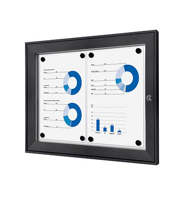 Showdown Displays Schaukasten grau 2x DIN A4