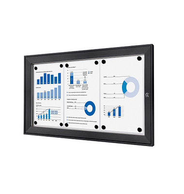 Showdown Displays Schaukasten grau 3x DIN A4