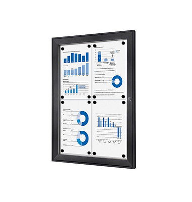 Showdown Displays Schaukasten grau 4x DIN A4