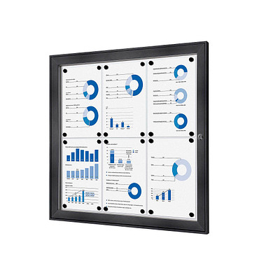Showdown Displays Schaukasten grau 6x DIN A4