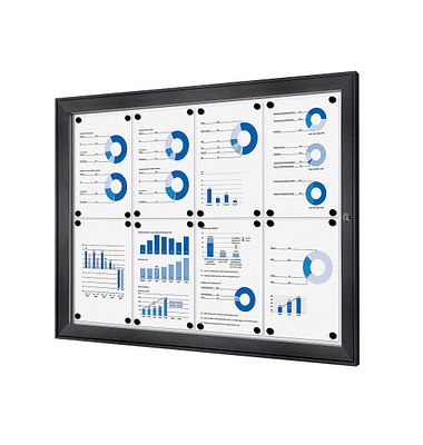 Showdown Displays Schaukasten grau 8x DIN A4