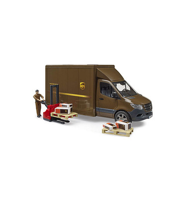 bruder MB Sprinter UPS mit Fahrer und Zubehör 02678 Spielzeugauto