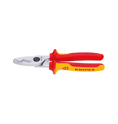 KNIPEX Kabelschere VDE mit Doppelschneide 95 16 200 4003773026761 verchromt 20,0 cm KNIPEX Kabelschere VDE mit Doppelschneide 95 16 200 4003773026761 verchromt 20,0 cm